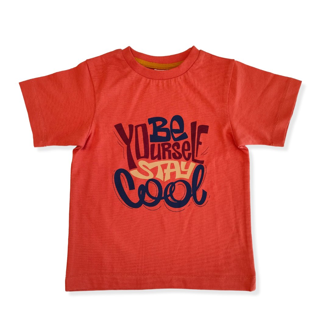 Be Yourself Stay Cool Orange Kids T-shirt - RueCollections