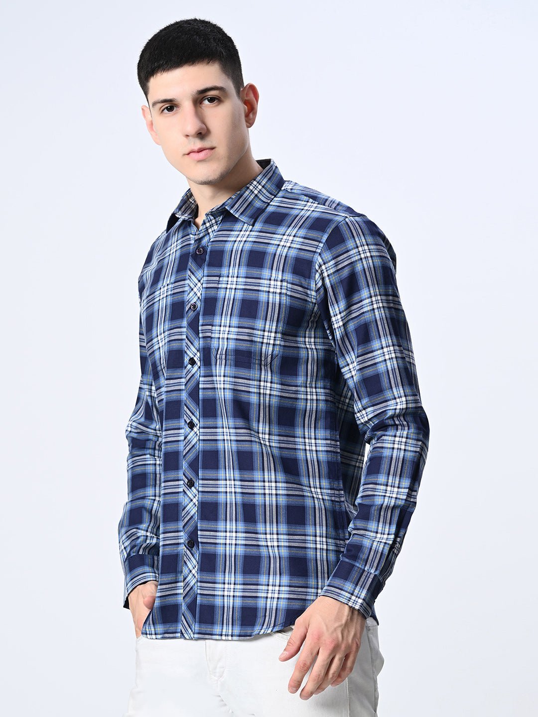 Blue Checks Full Sleeve Shirt - RueCollections