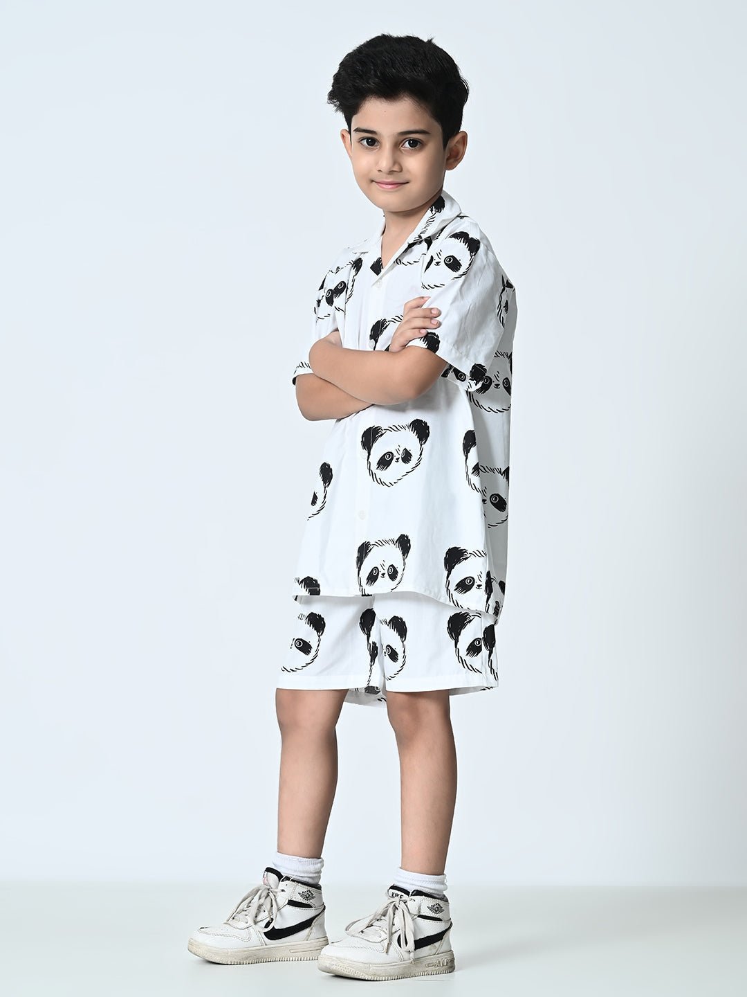 Boys Panda Printed Co - ords Set - RueCollections