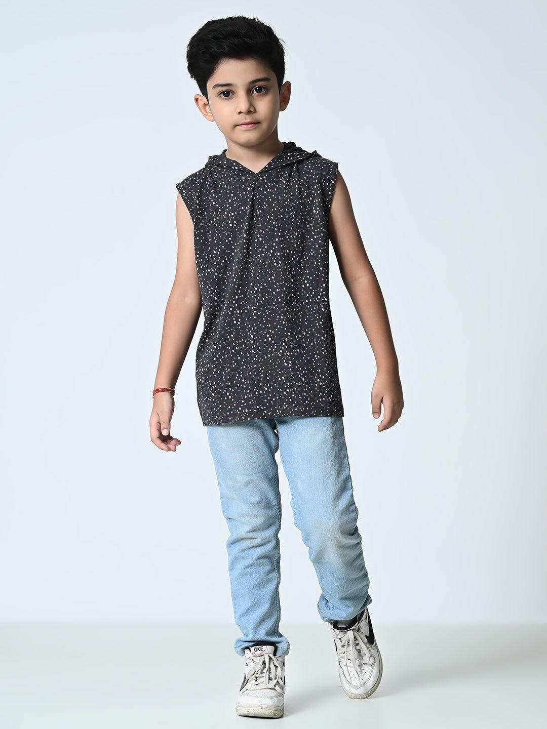 Boys Printed Hooded Vest - RueCollections