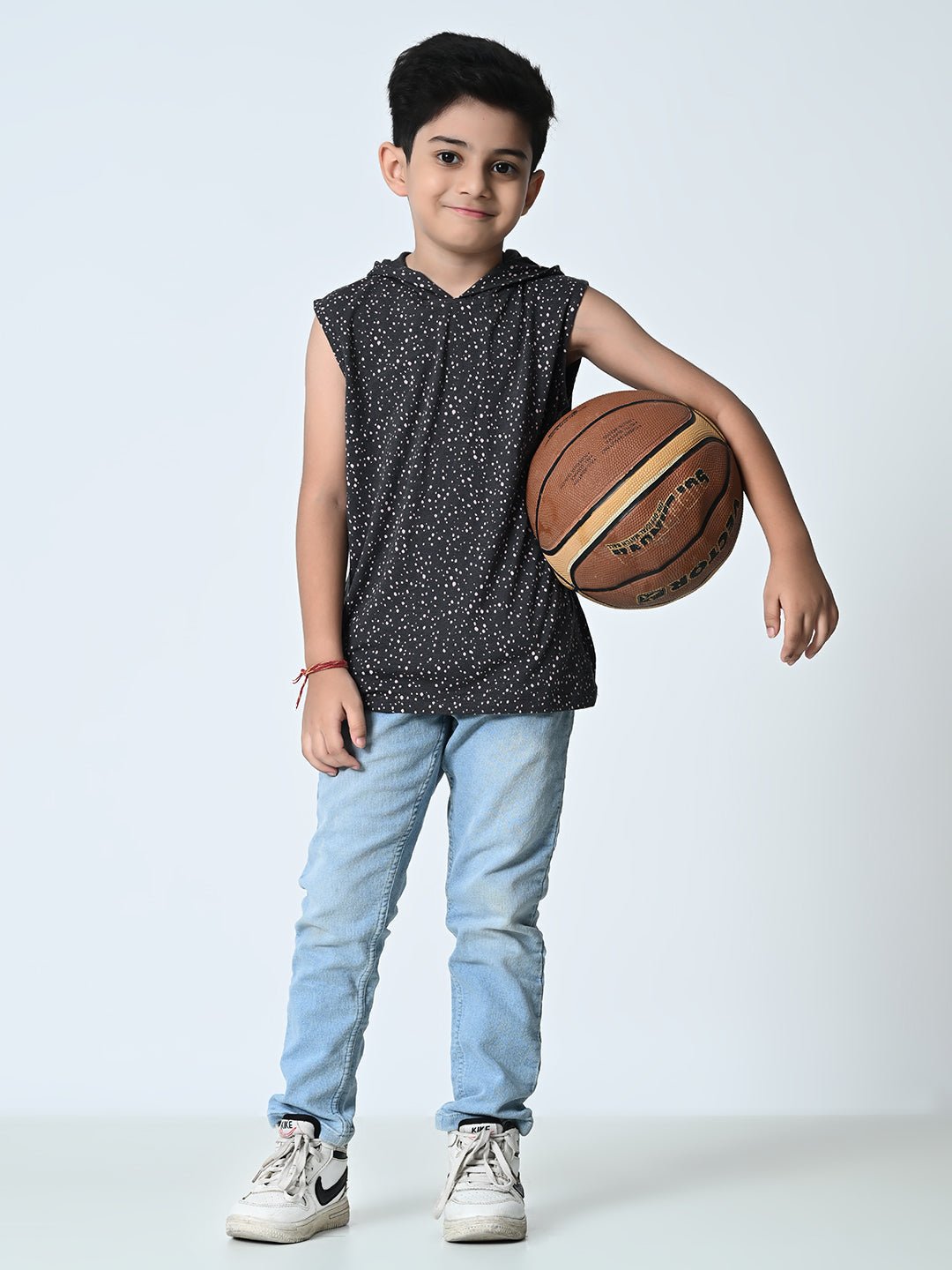 Boys Printed Hooded Vest - RueCollections