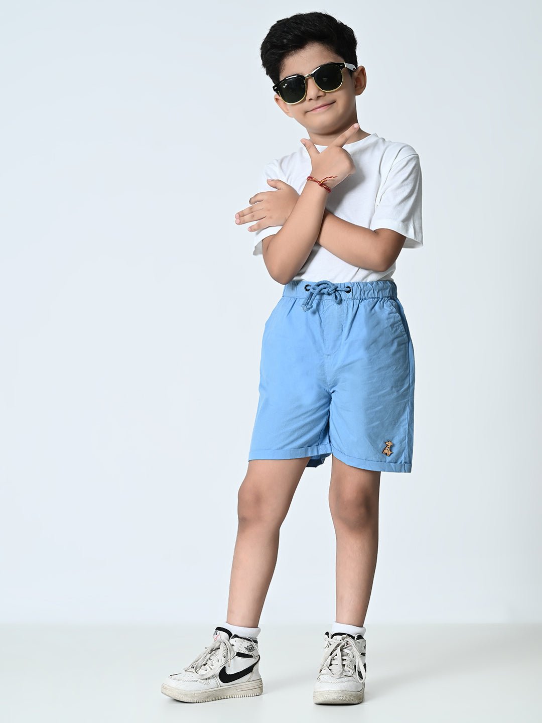 Boys Solid Cotton Shorts - RueCollections