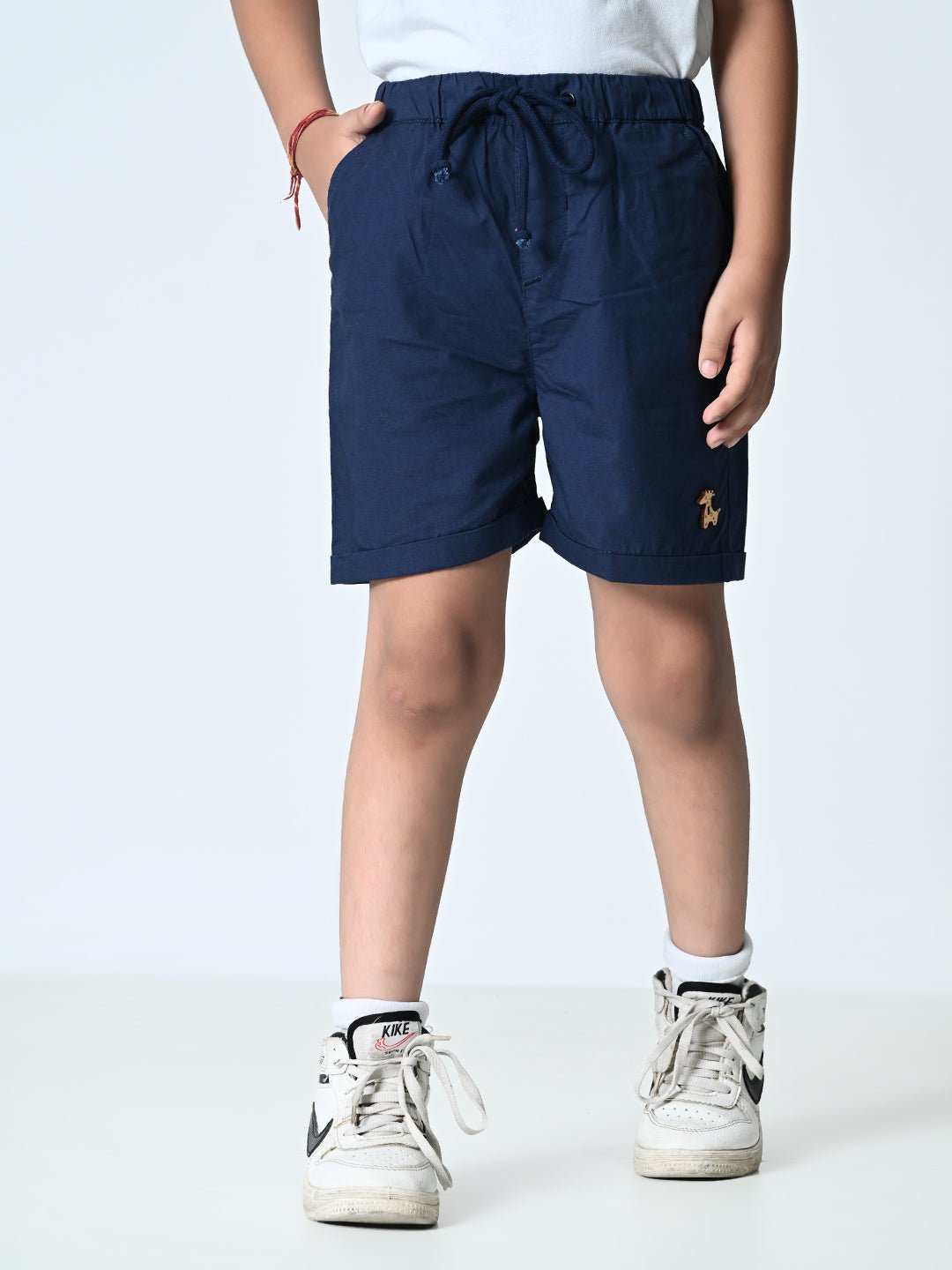 Boys Solid Cotton Shorts - RueCollections