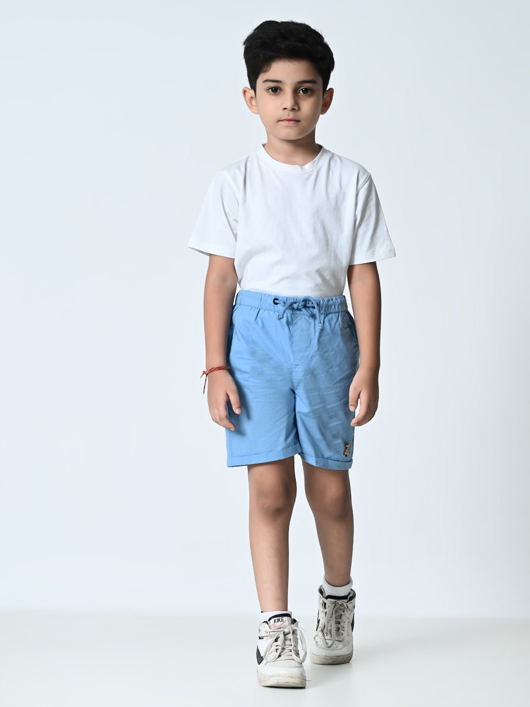 Boys Solid Cotton Shorts - RueCollections