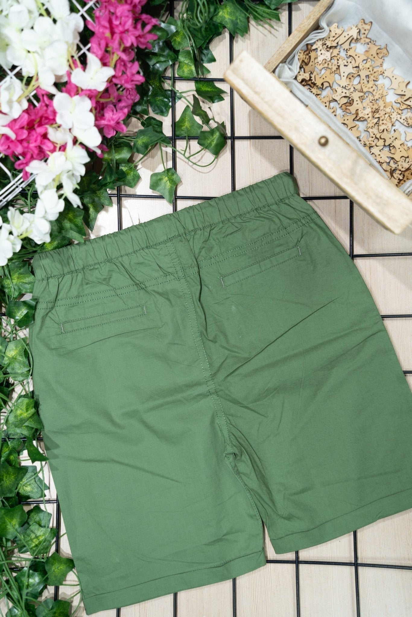 Boys Solid Cotton Shorts - RueCollections