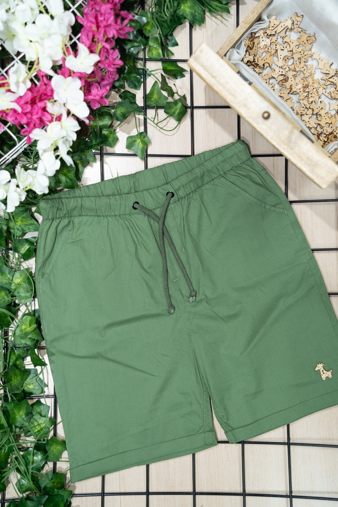 Boys Solid Cotton Shorts - RueCollections