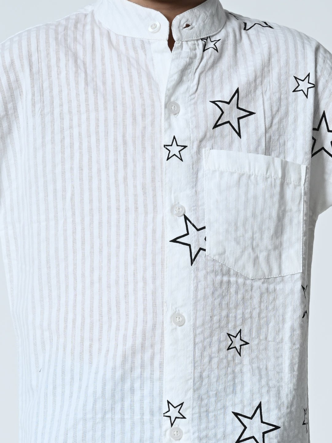 Boys Star Printed Half Sleeve Shirt - RueCollections