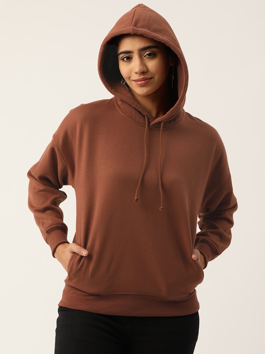 Brown Fleece Sweatshirt - RueCollections