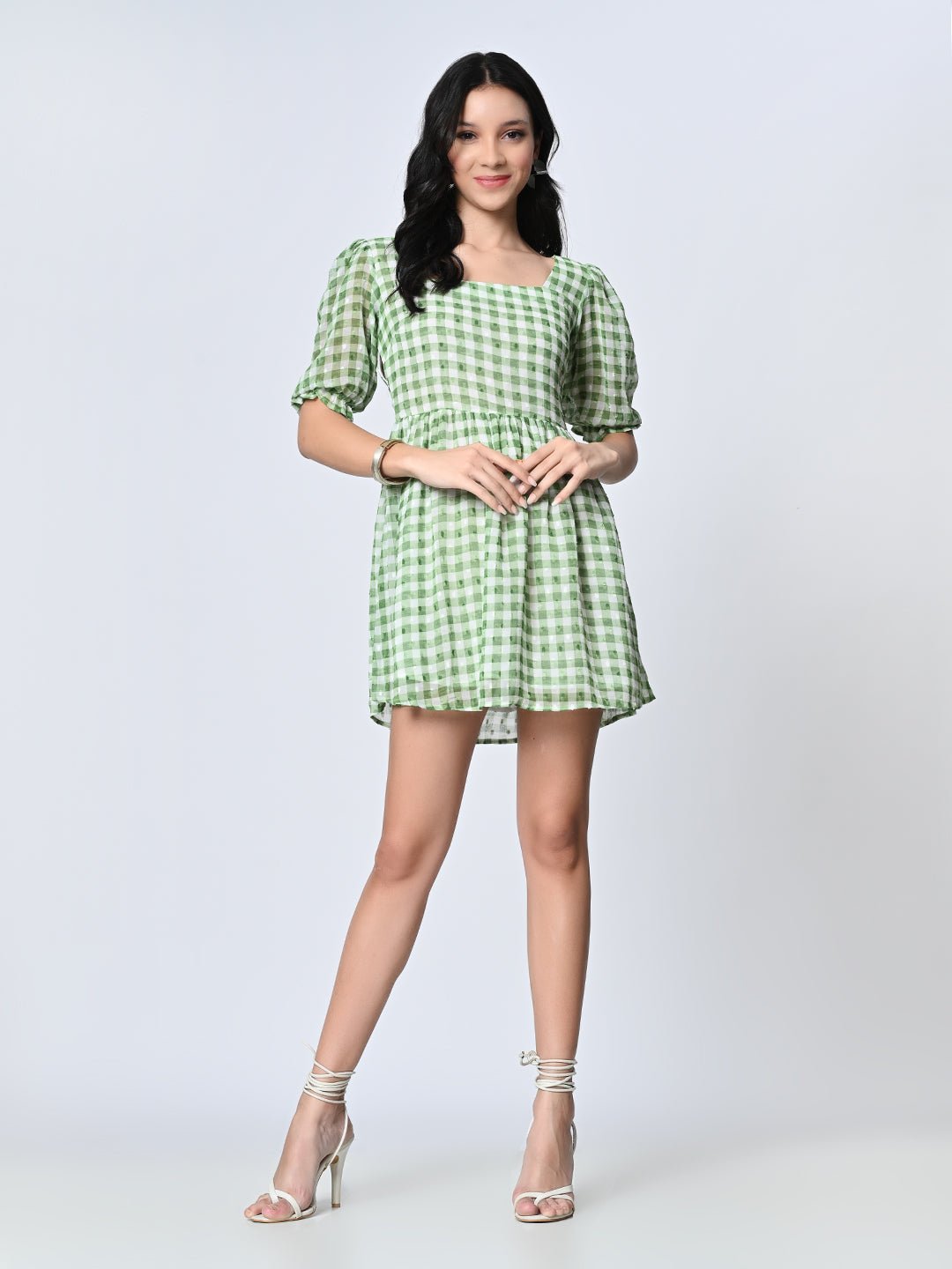 Checked Fit & Flare Dress - RueCollections