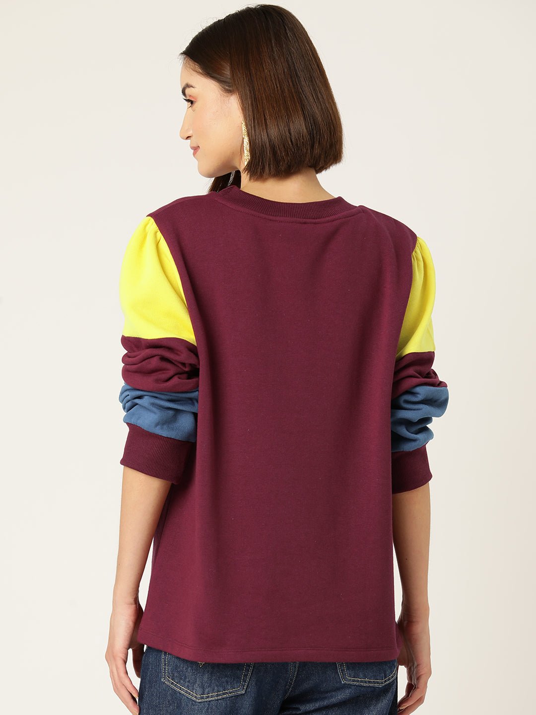 Colour Blocked Fleece Sweatshirt - RueCollections