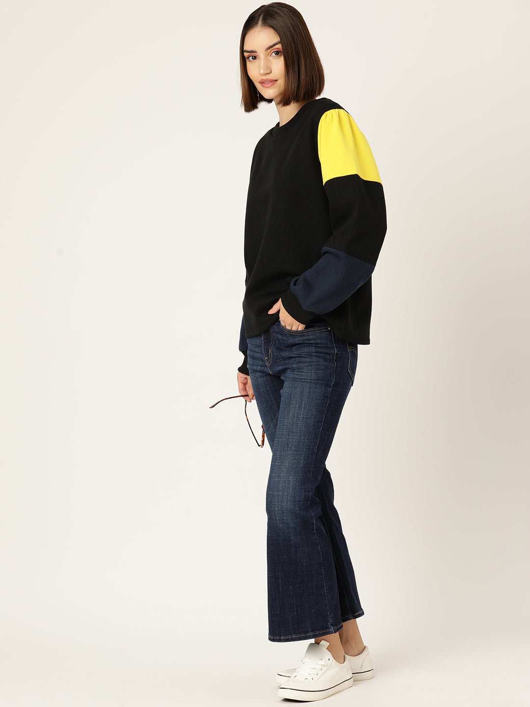 Colour Blocked Fleece Sweatshirt - RueCollections