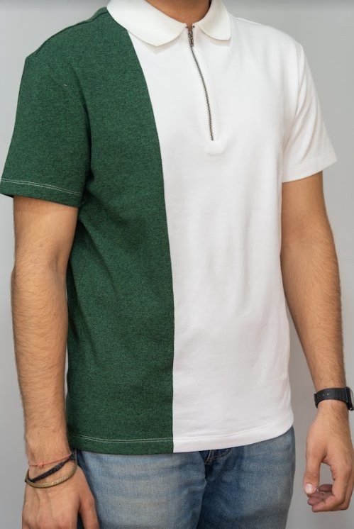 Colour Blocked Polo Tee - RueCollections