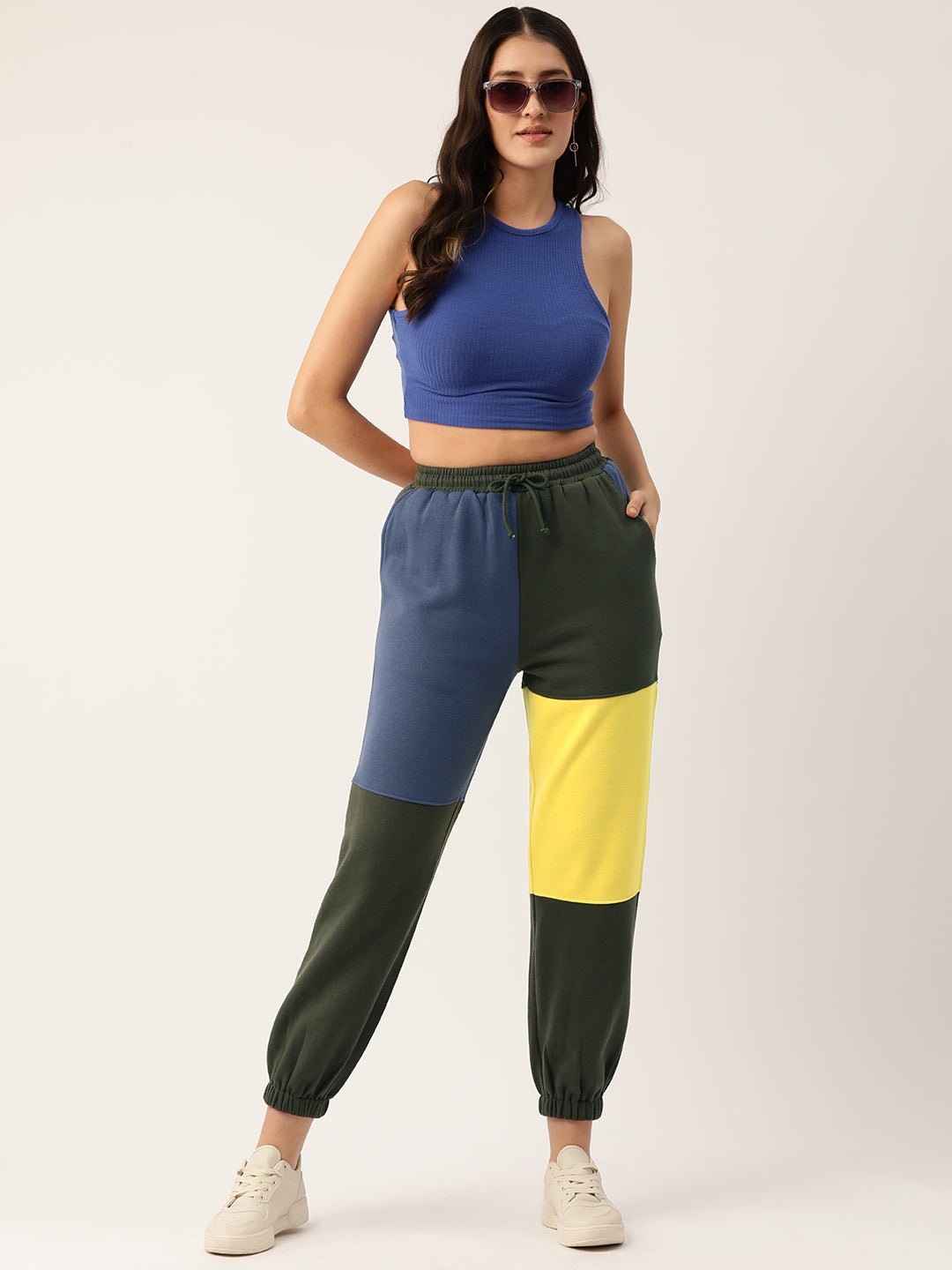 Colourblocked Fleece Track Pants - RueCollections