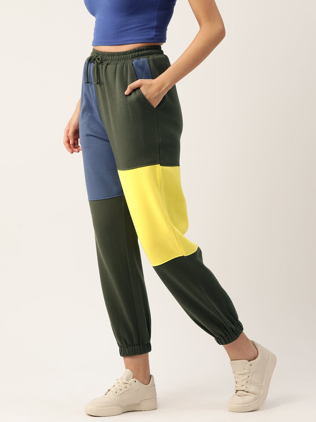 Colourblocked Fleece Track Pants - RueCollections