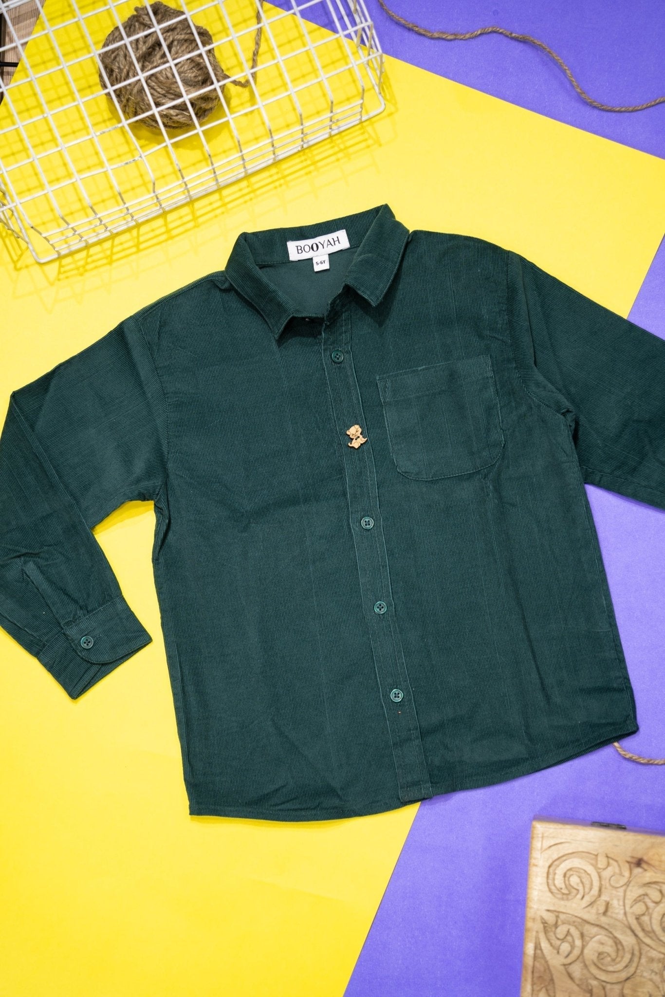 Corduroy Shirt With Pocket - RueCollections