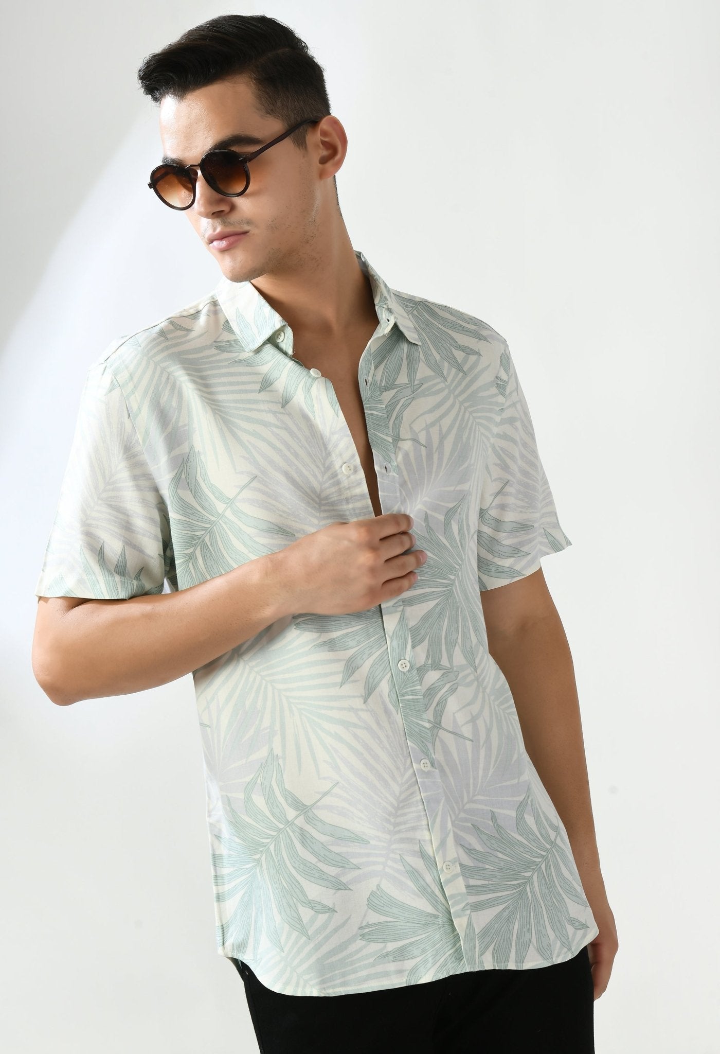 Floral Comfy Green Pattern Shirt - RueCollections