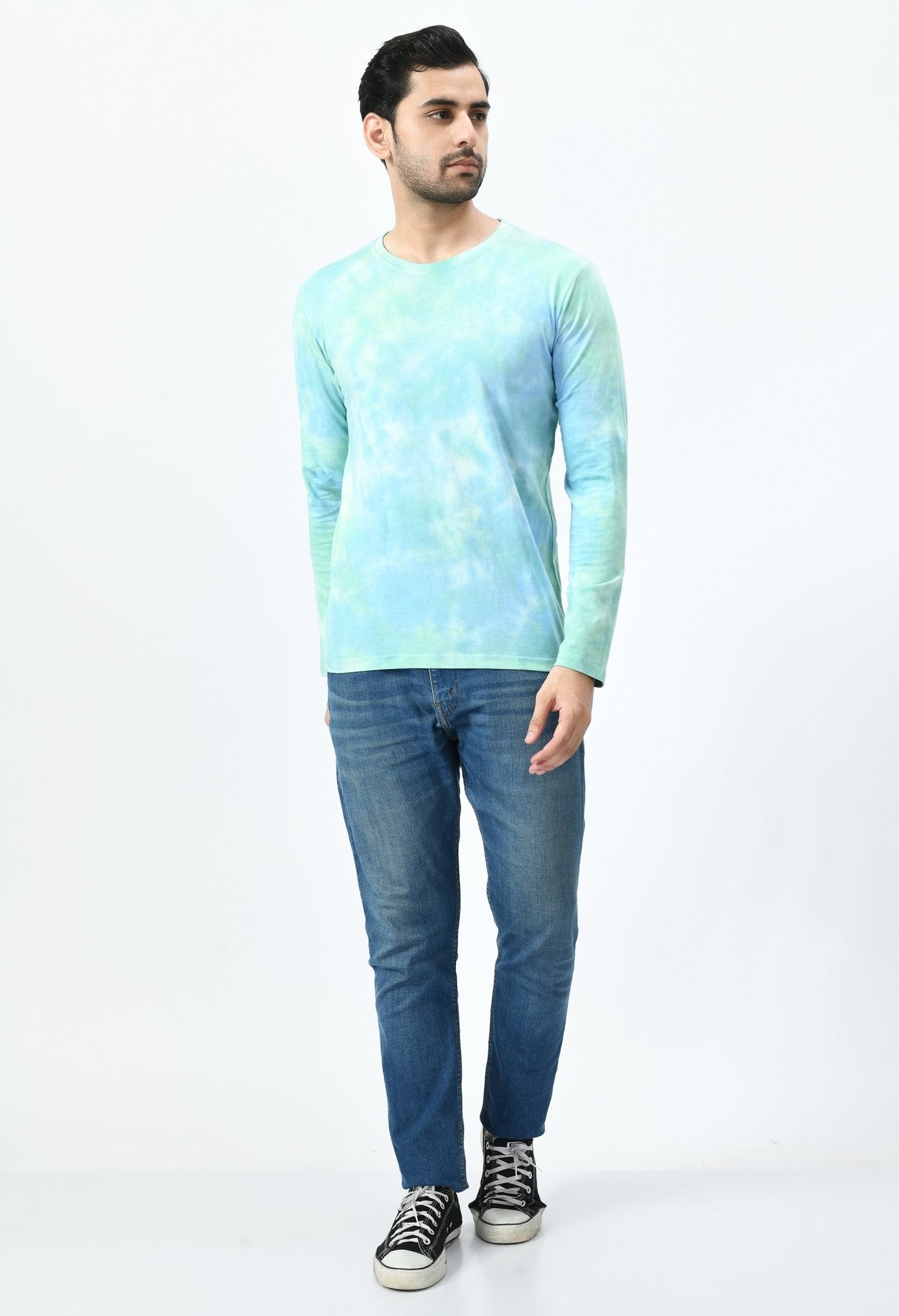 Green & Blue Unisex Tie - Dye T-shirt - RueCollections