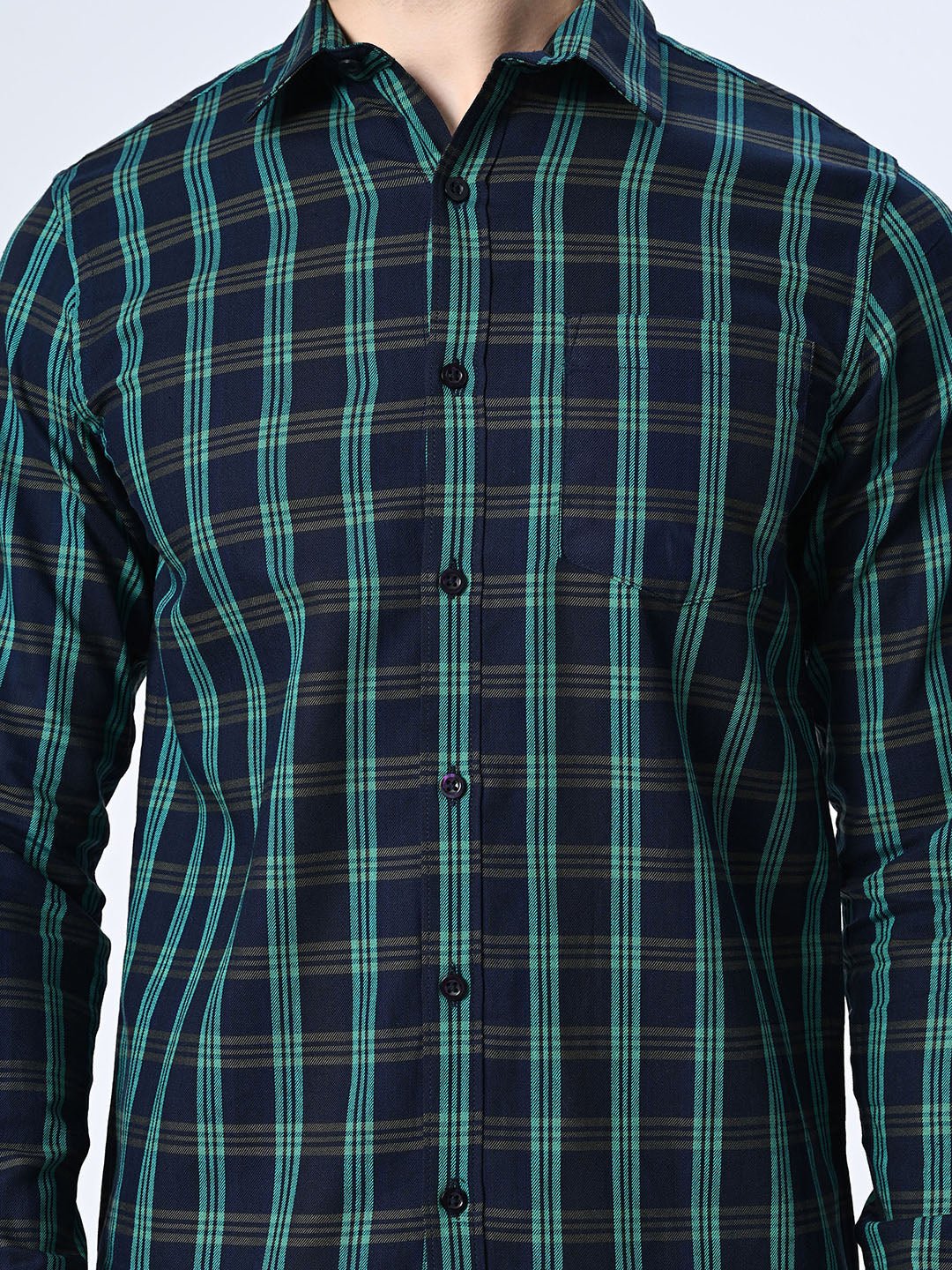 Green Checks Full Sleeve Shirt - RueCollections