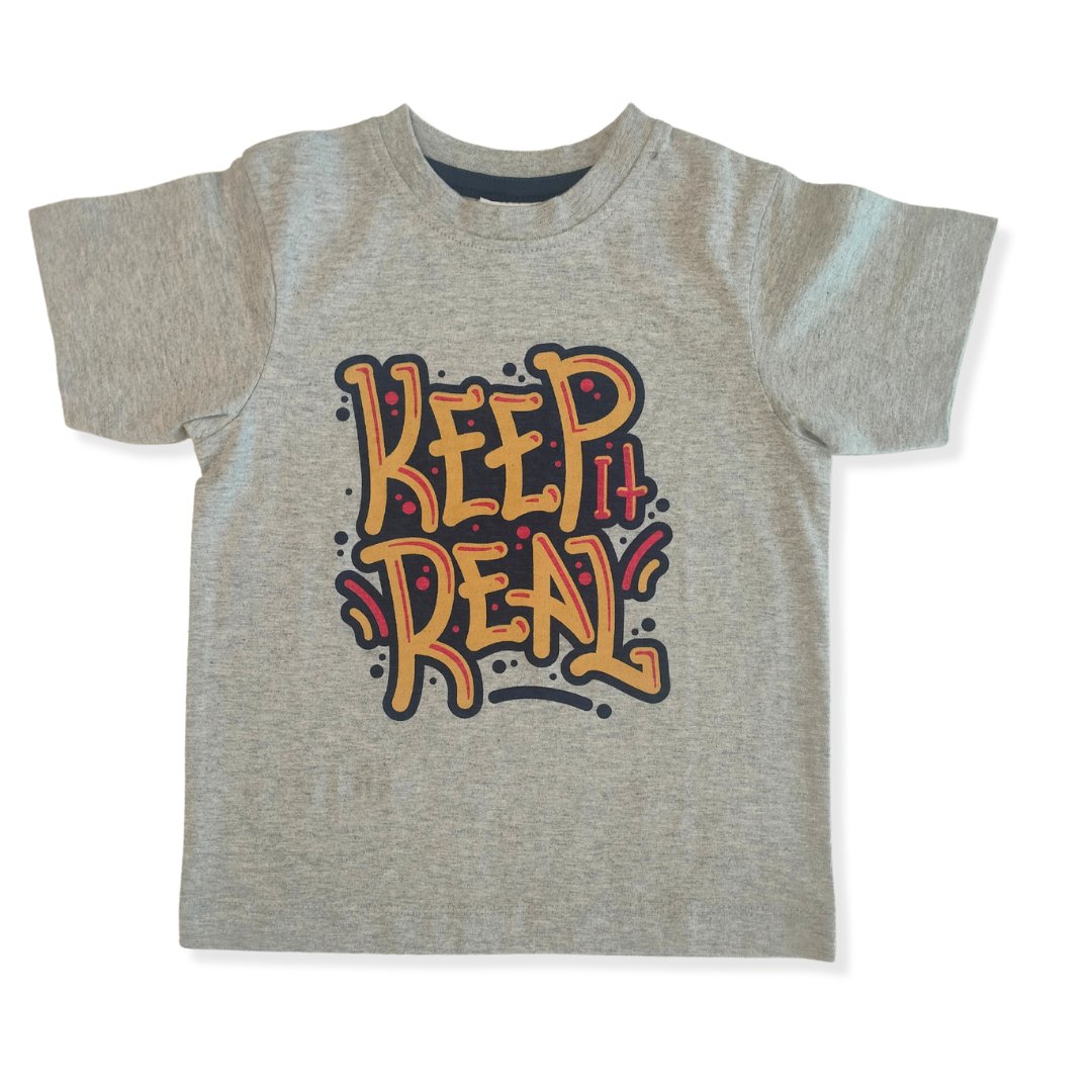 Keep It Real Grey Kids T-shirt - RueCollections