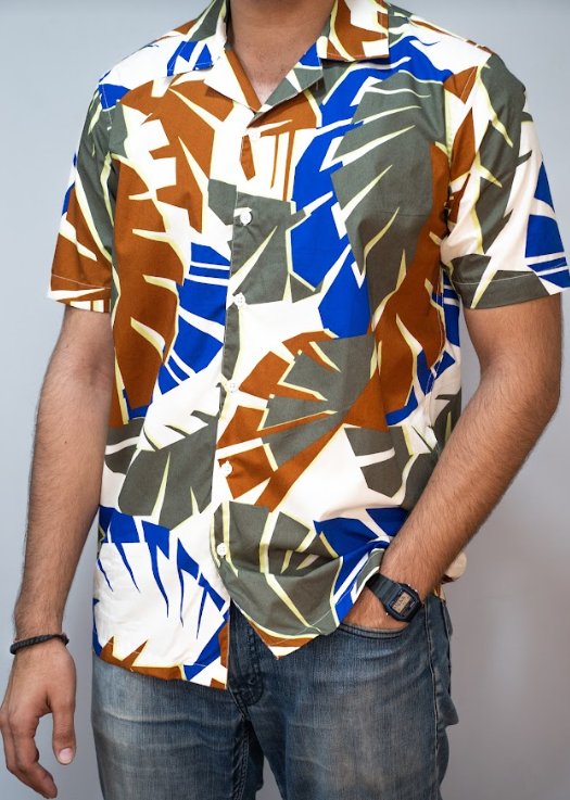 Leaves AOP Cuban Shirt - RueCollections