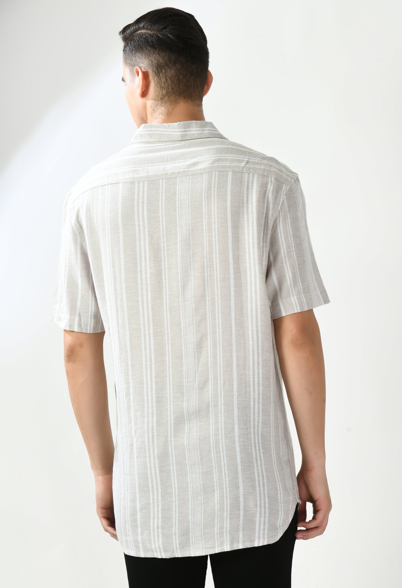 Light Beige Striper Shirt - RueCollections