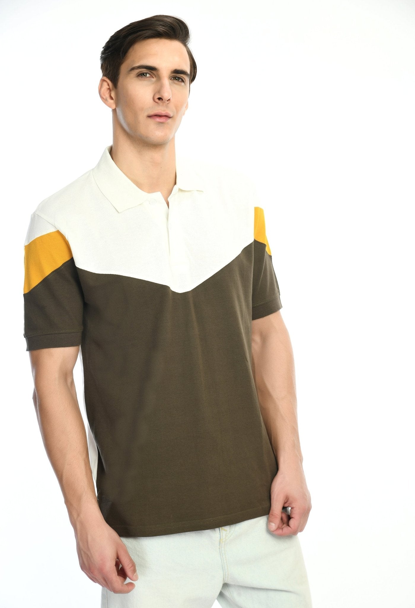 Men's Color Blocked Polo T-shirt - RueCollections