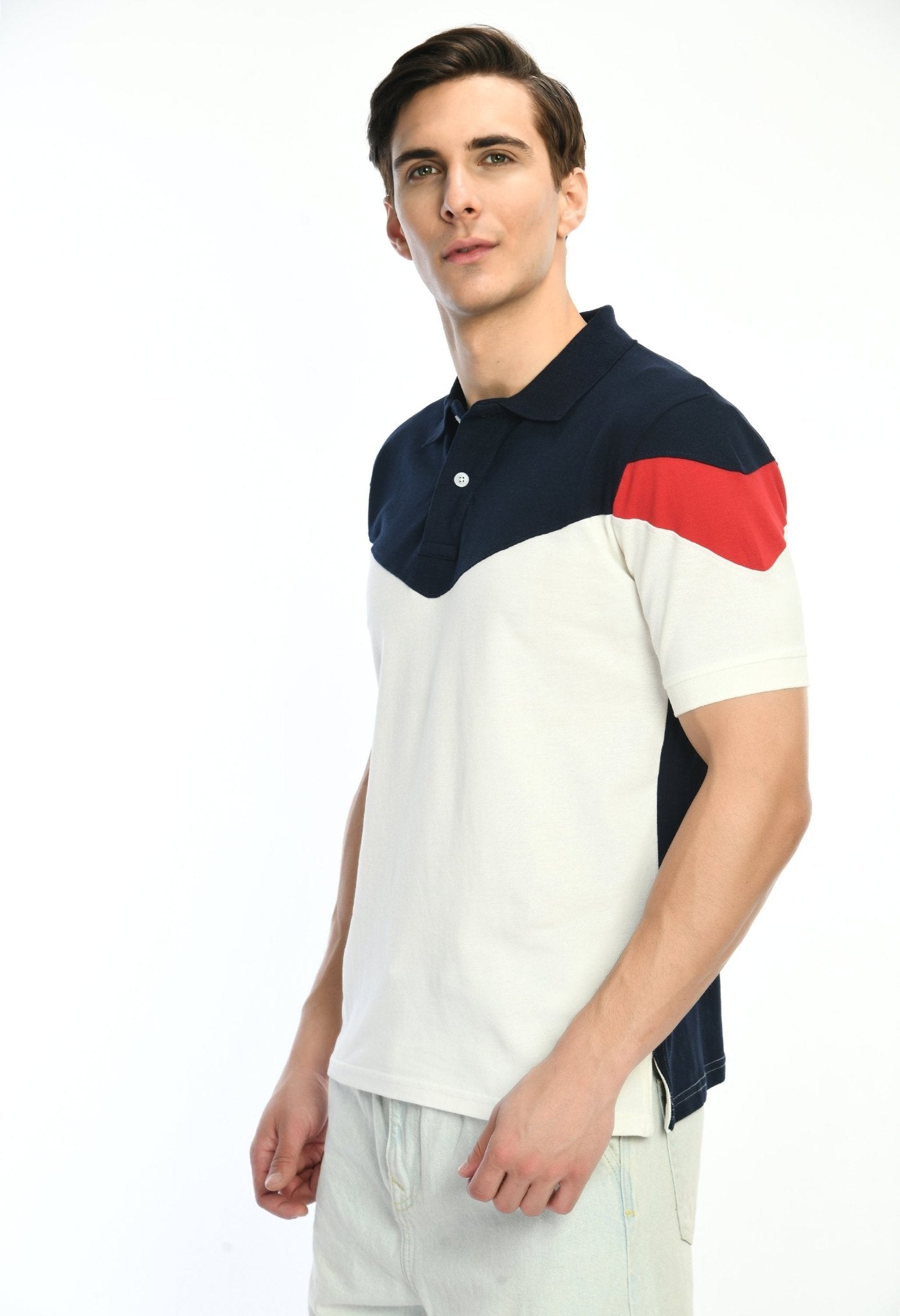 Men's Color Blocked Polo T-shirt - RueCollections