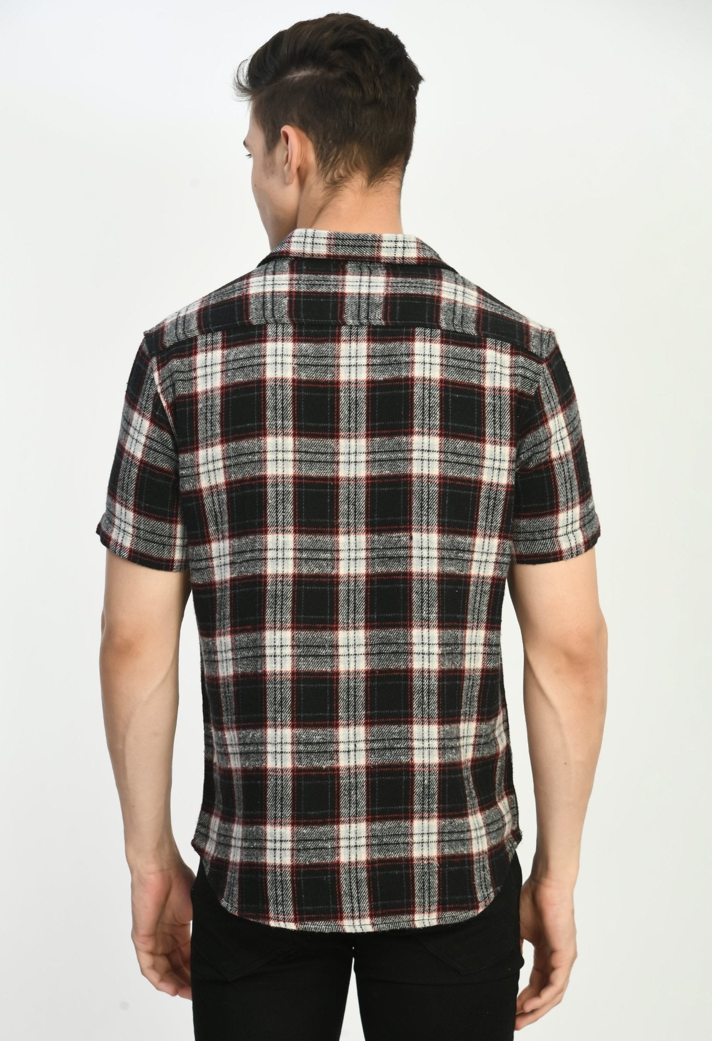 Men's Half Sleeves R&B Flannel Shirt - RueCollections