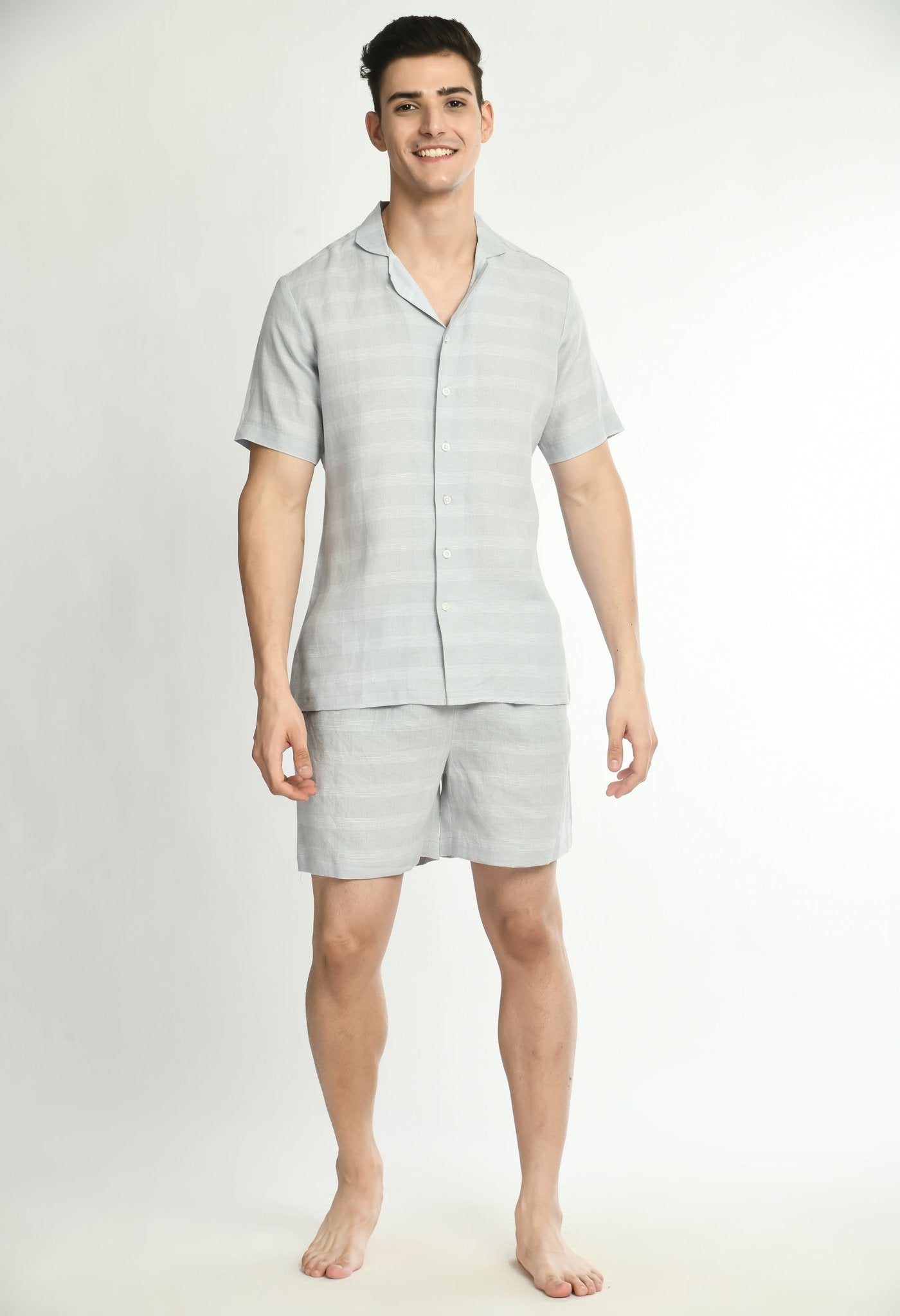 Men's Horizontal Striped Shirt - Shorts Co - ords - RueCollections