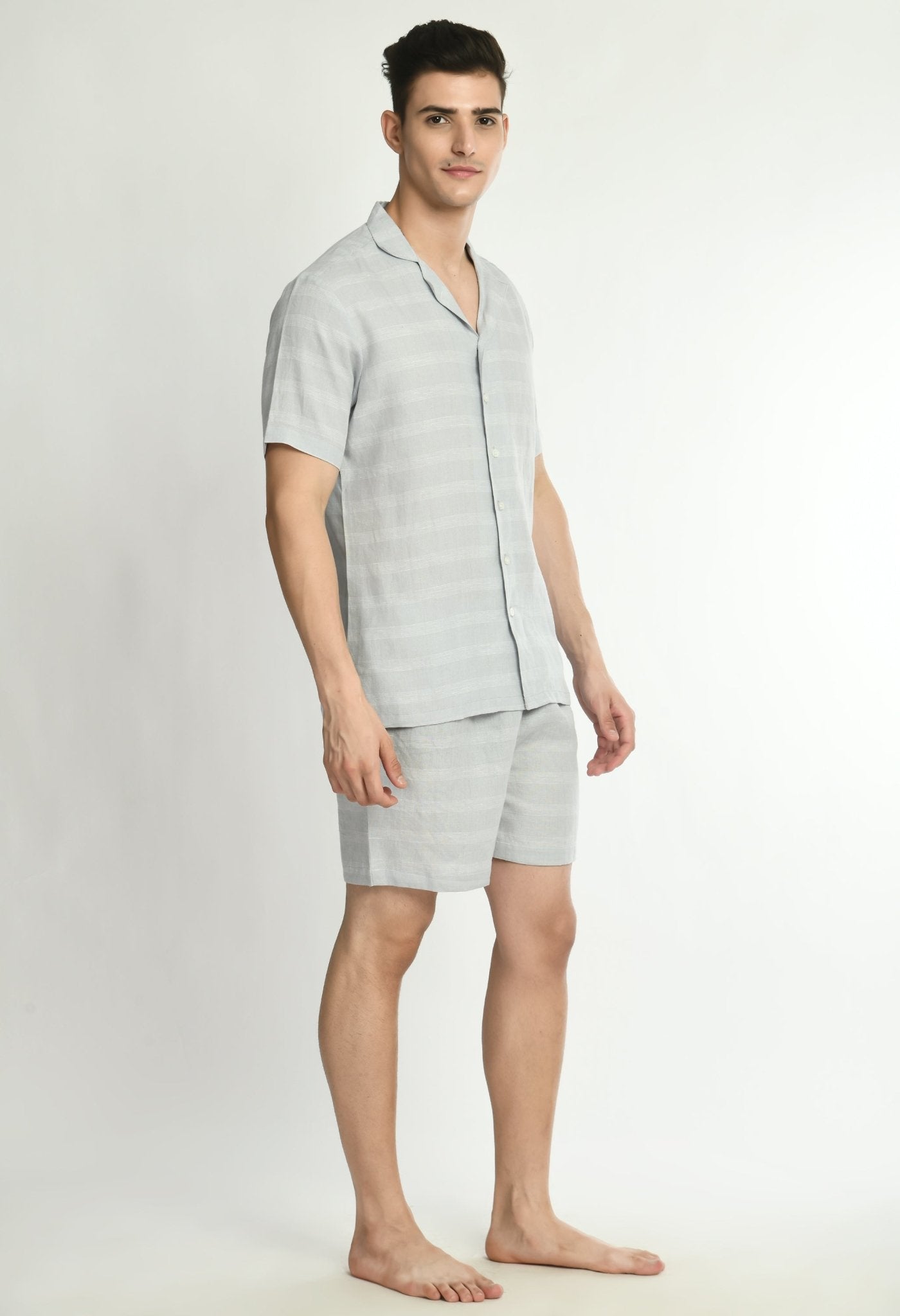 Men's Horizontal Striped Shirt - Shorts Co - ords - RueCollections