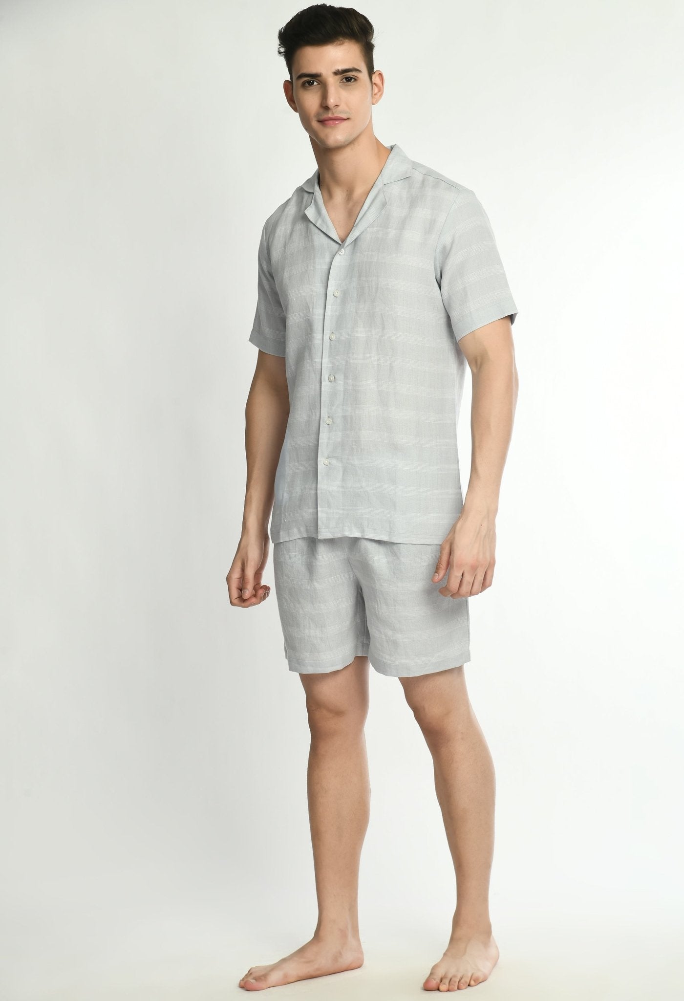 Men's Horizontal Striped Shirt - Shorts Co - ords - RueCollections