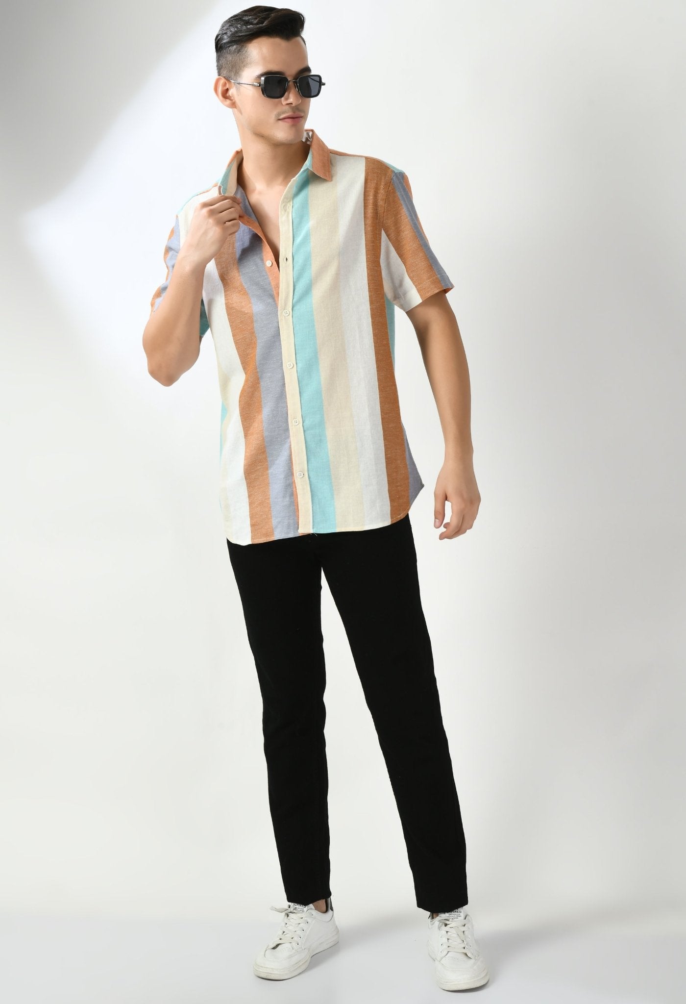 Multicolor Pastel Striper Shirt - RueCollections