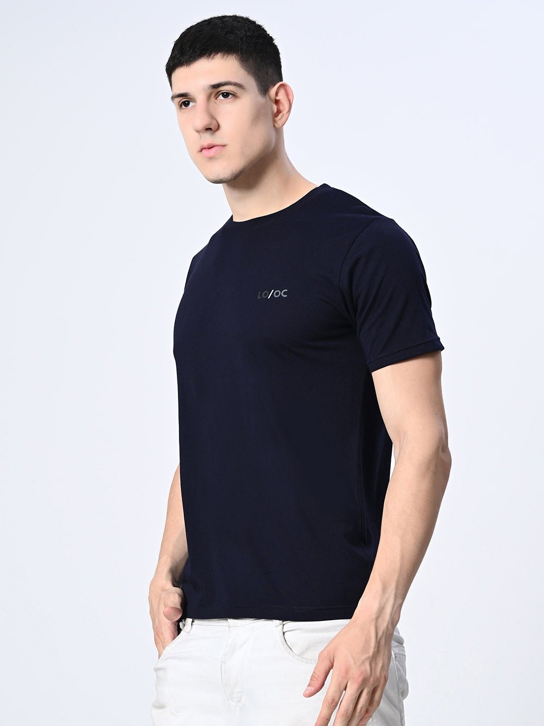 Navy Blue T-Shirt For Men's - RueCollections