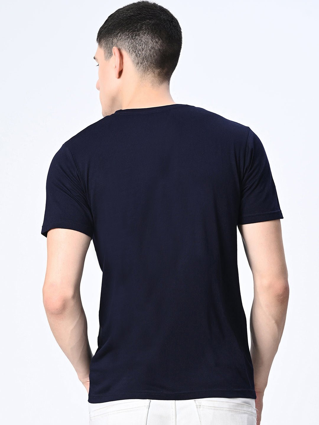 Navy Blue T-Shirt For Men's - RueCollections