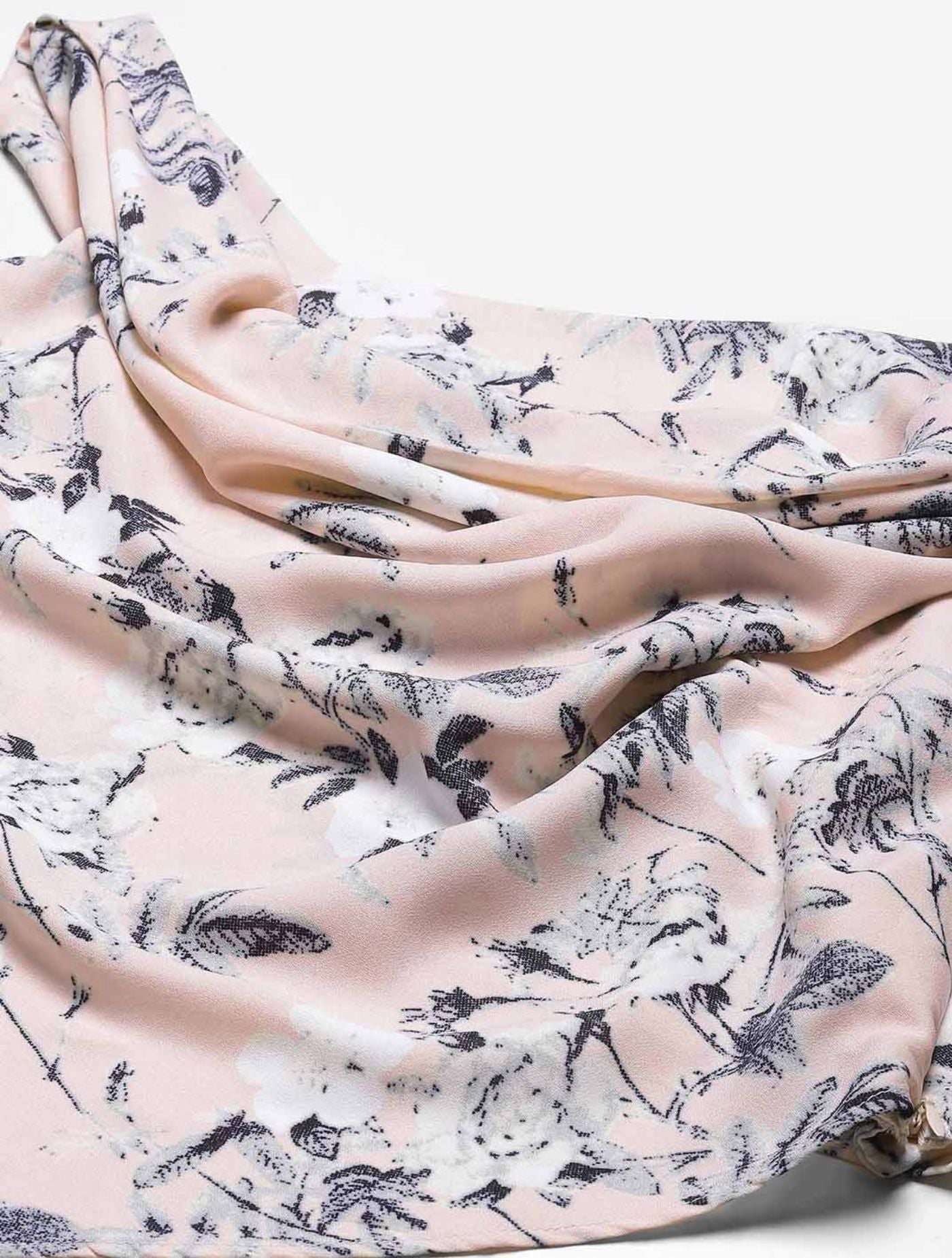 Pink & Grey Floral Print Cowl Neck Top - RueCollections