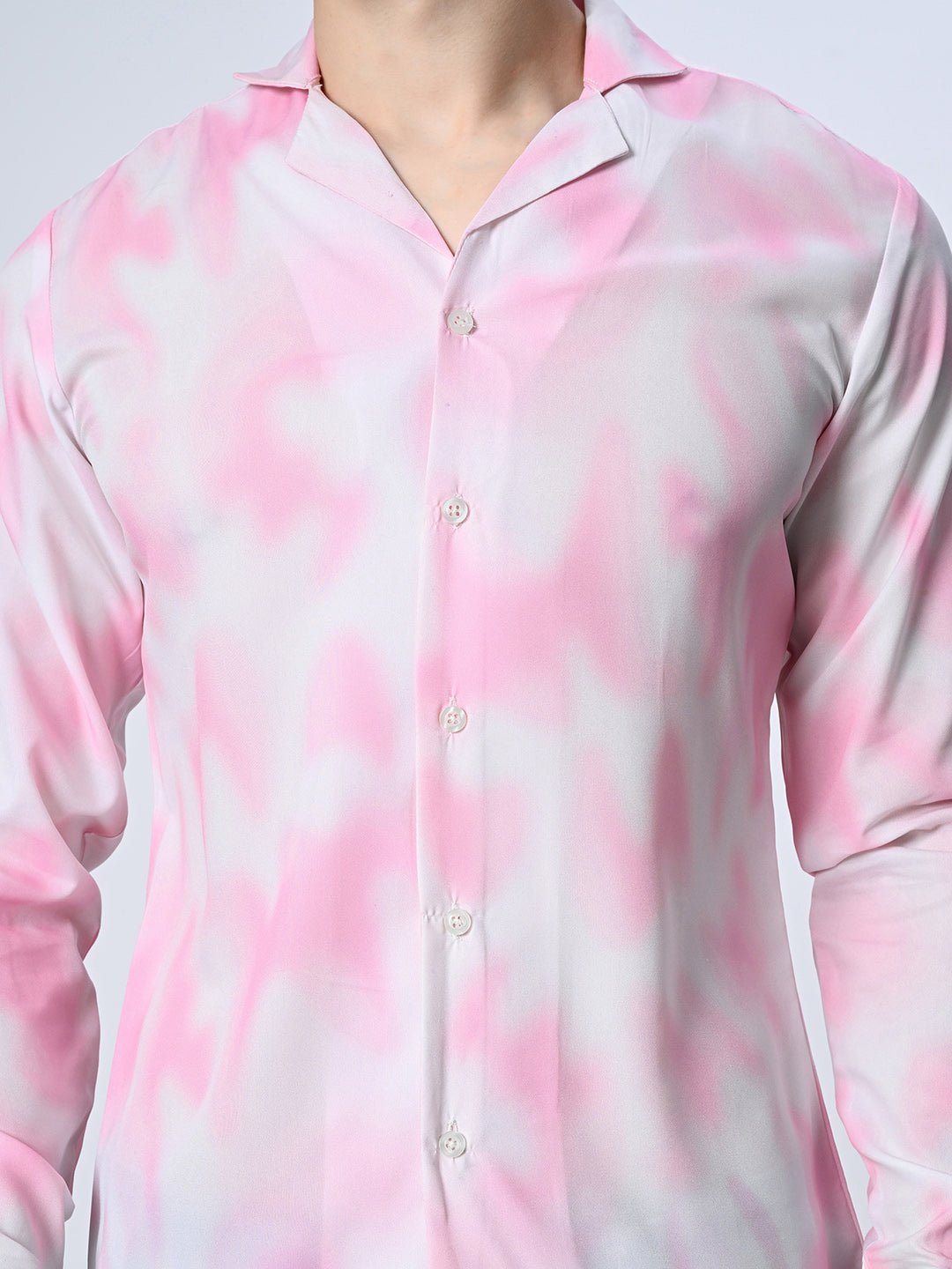 Pink Tie Dye printed Full Sleeve Shirt - RueCollections