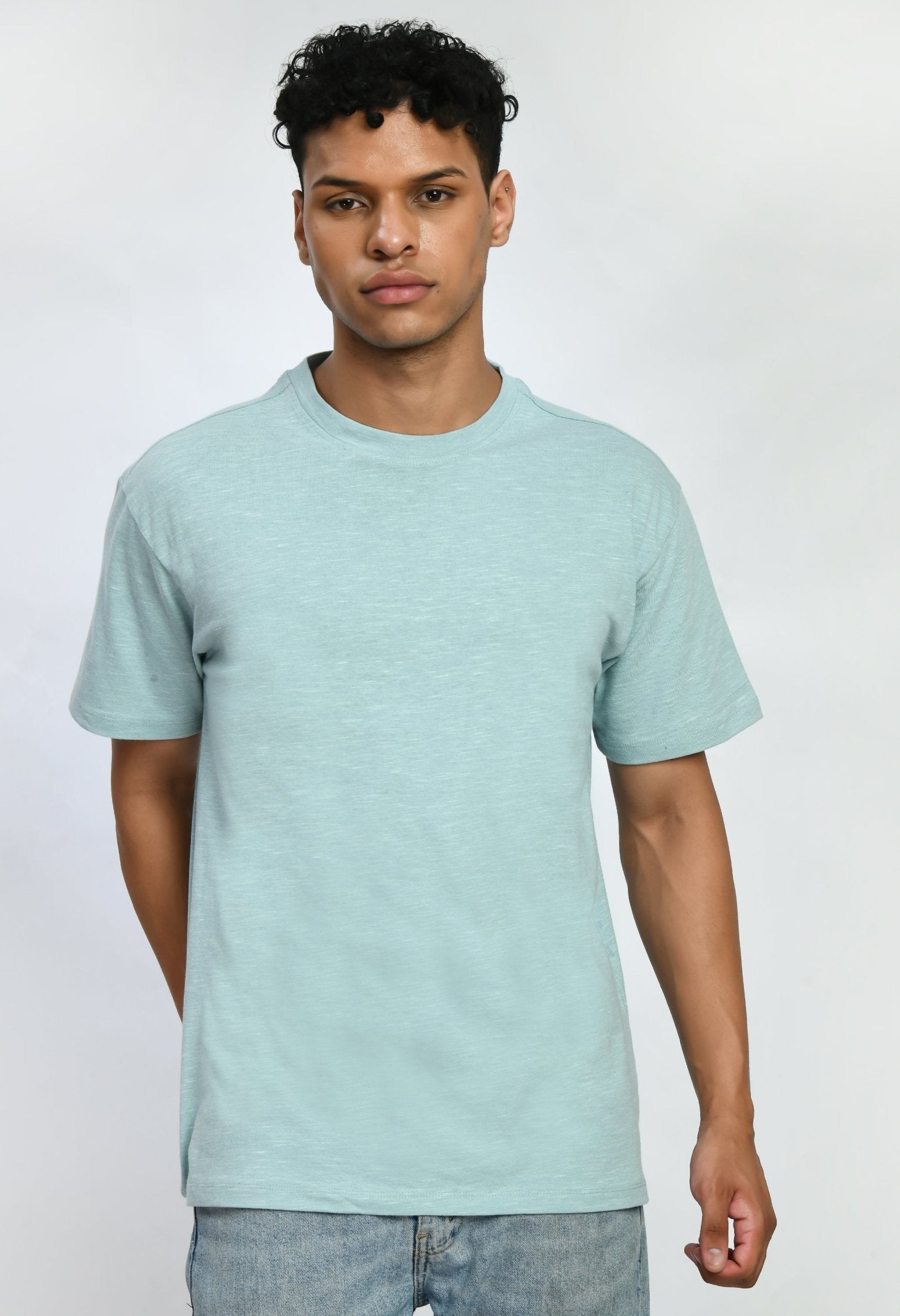 Sea Green Color Oversized T-Shirt For Men's - RueCollections