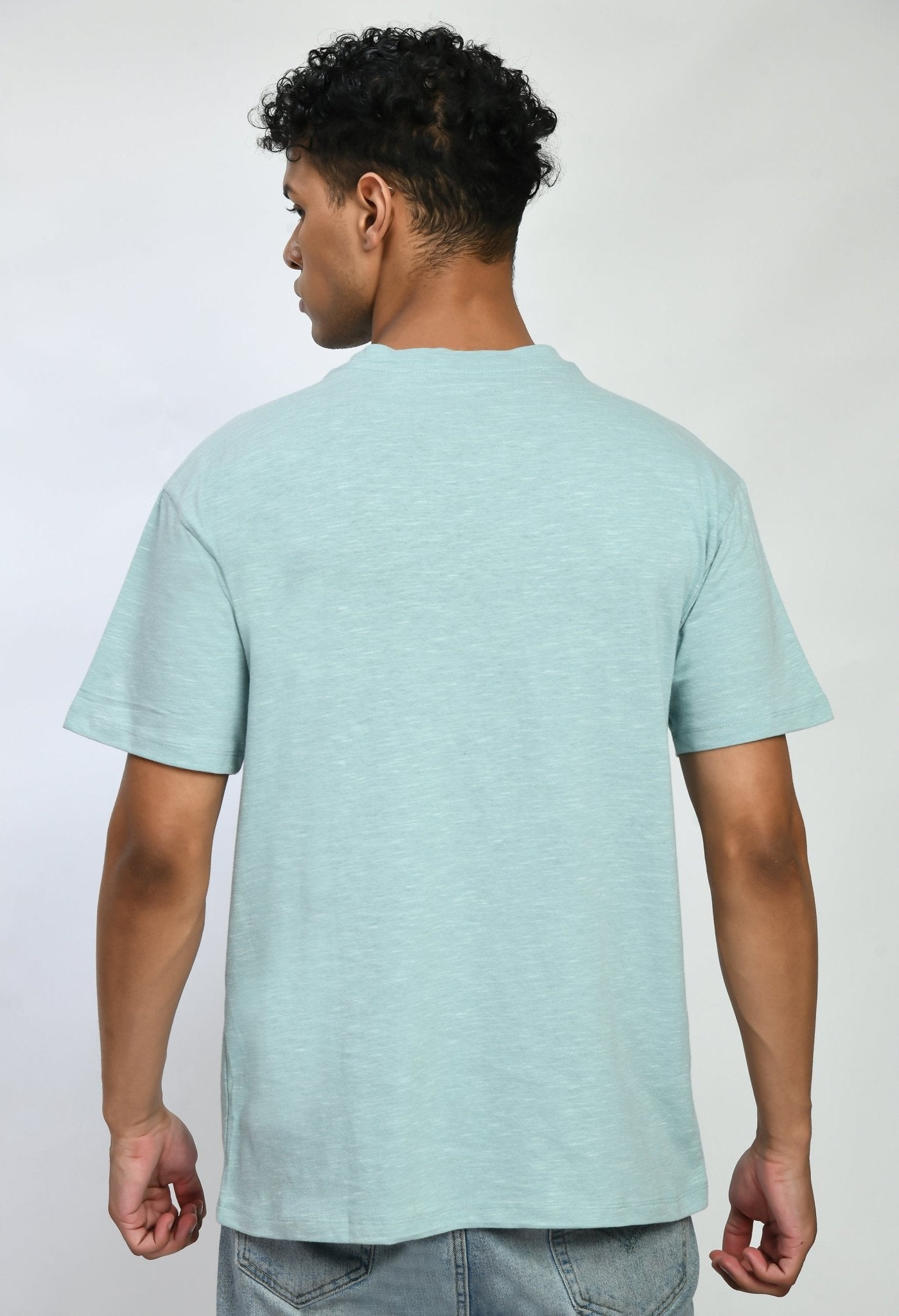 Sea Green Color Oversized T-Shirt For Men's - RueCollections