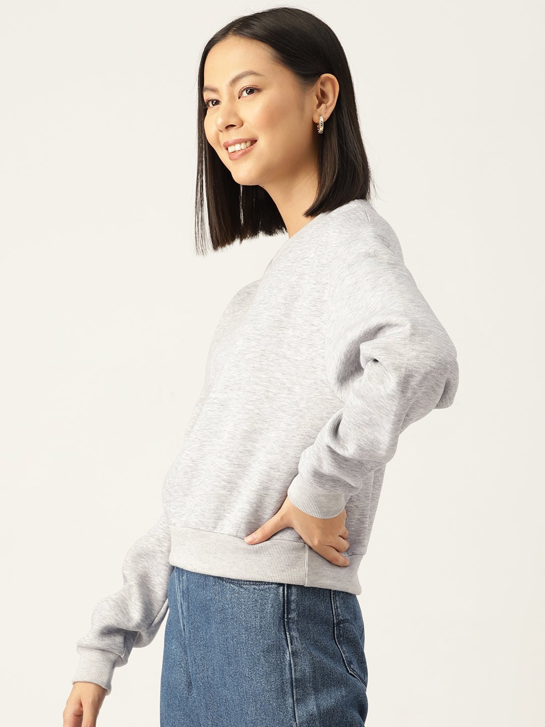 Solid Grey Sweatshirt - RueCollections