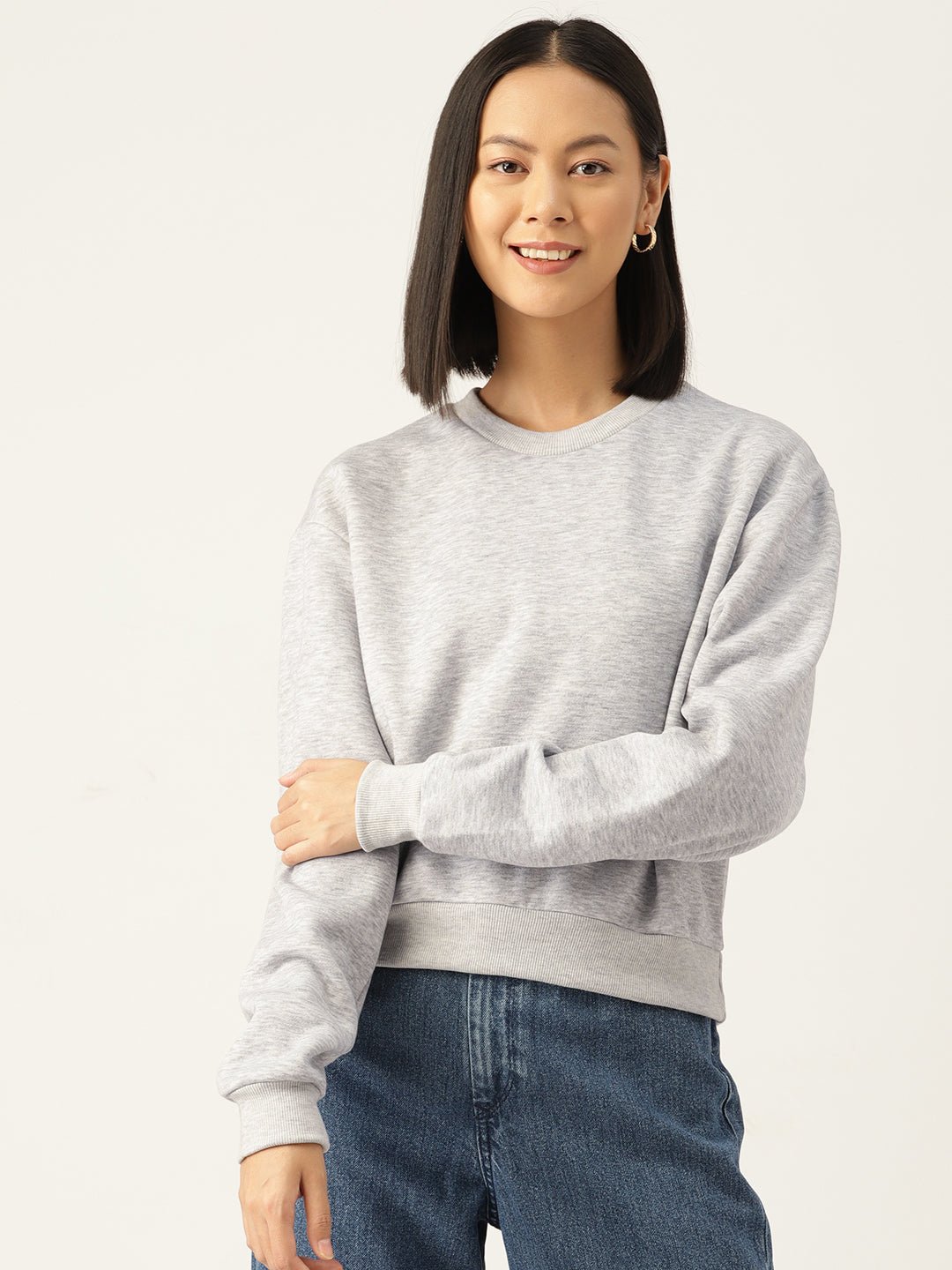 Solid Grey Sweatshirt - RueCollections