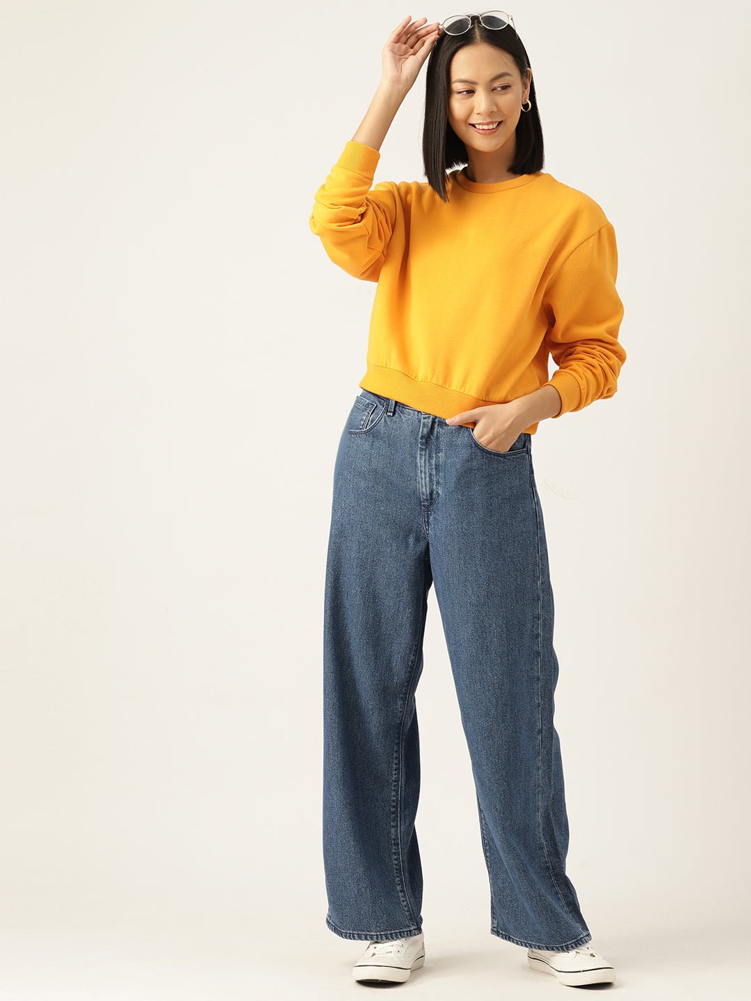 Solid Yellow Sweatshirt - RueCollections