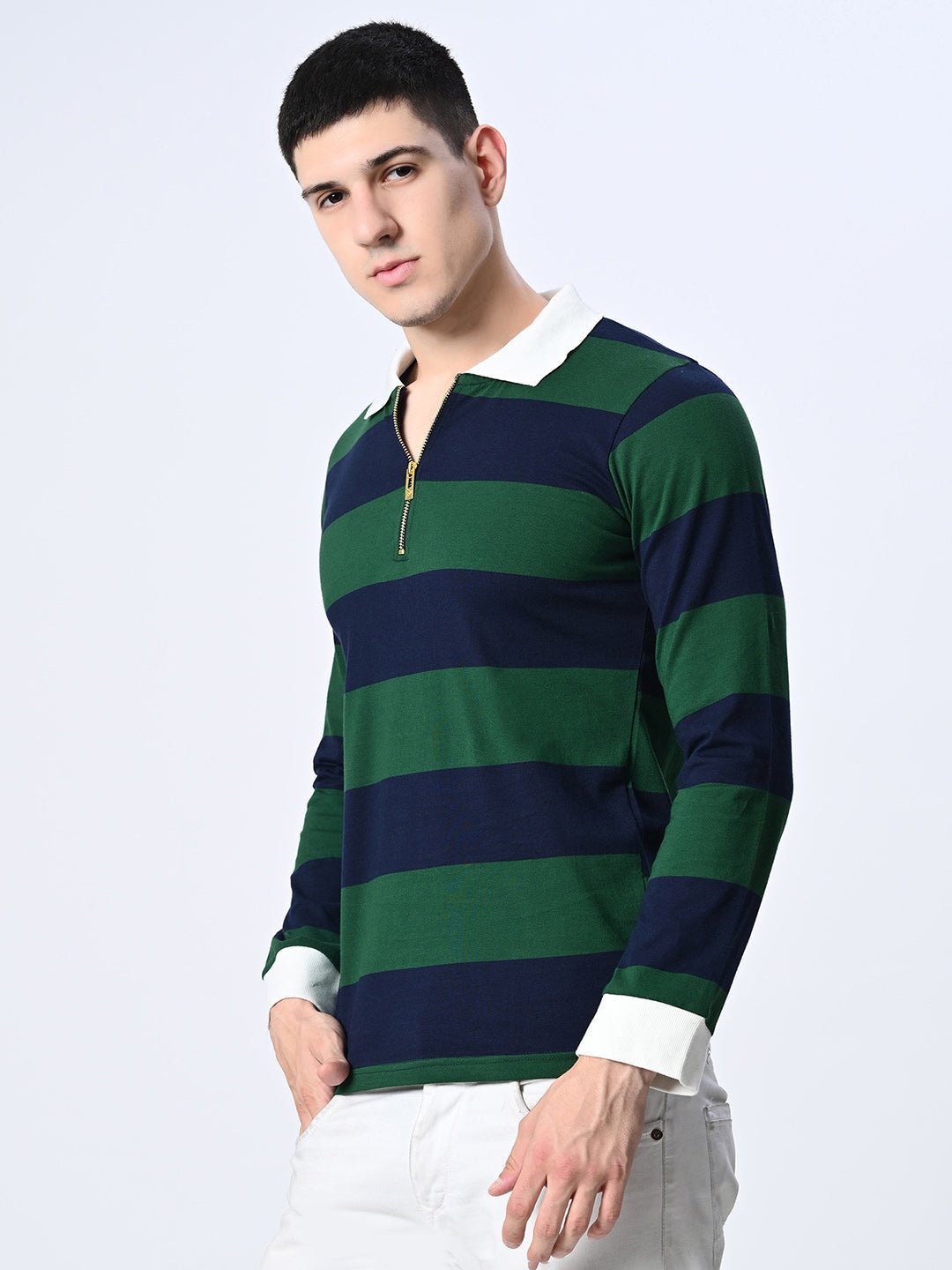 Striped Polo T-shirt - RueCollections