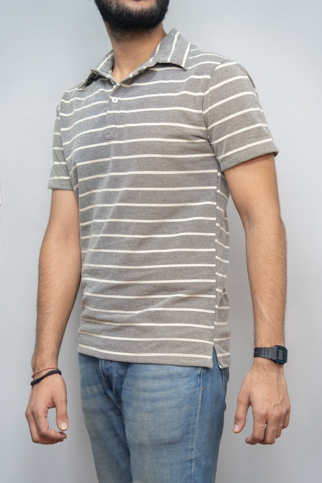 Striped Polo T-shirt - RueCollections