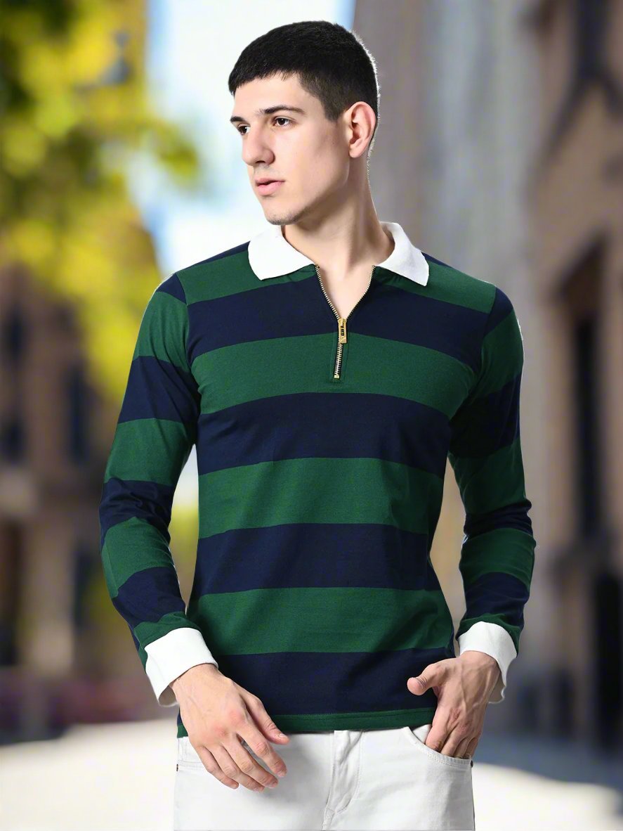 Striped Polo T-shirt - RueCollections