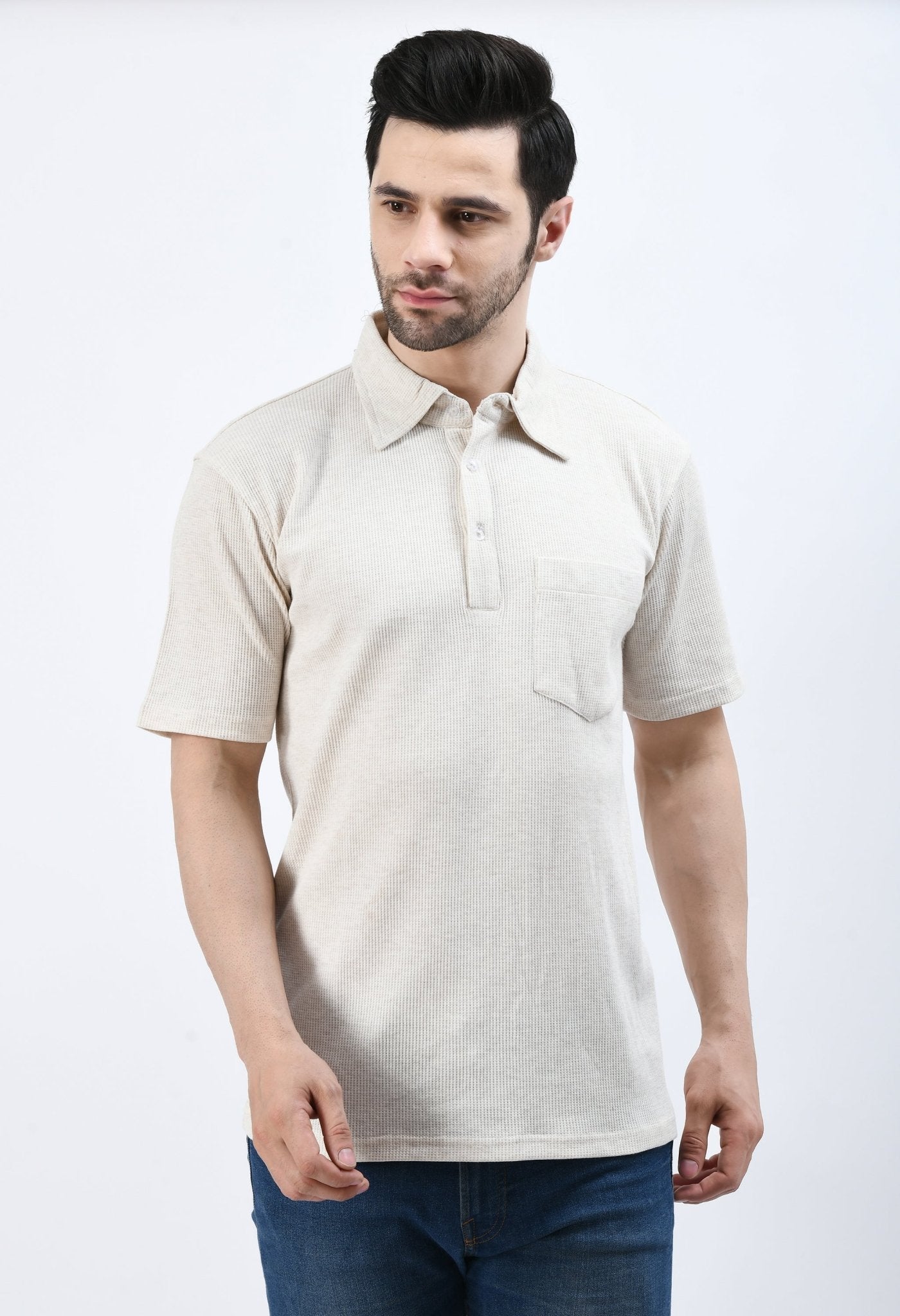 Waffle Polo T-shirt - RueCollections