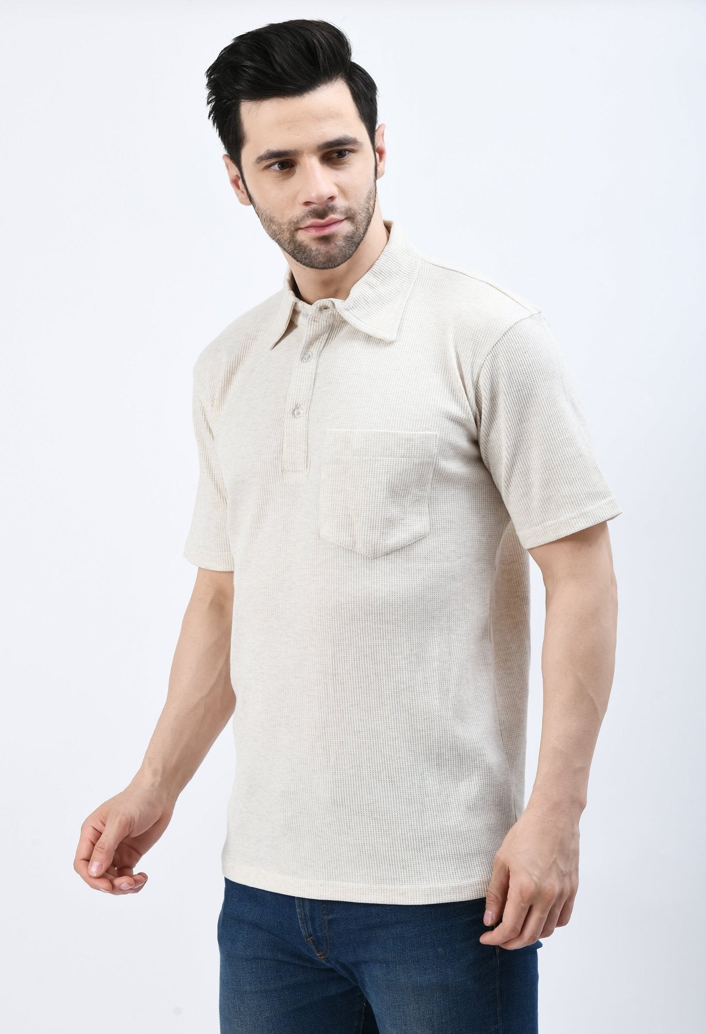 Waffle Polo T-shirt - RueCollections